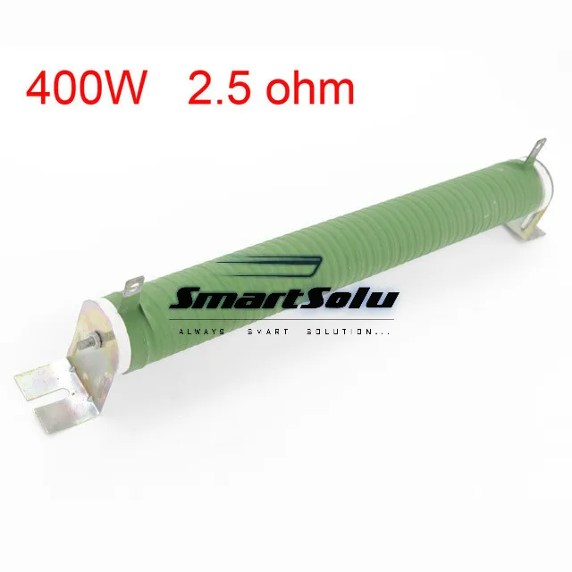 

Free Shipping 1PC Customized Green Fixed Type Pipe Resistance 400W 2.5 ohm Ceramic Tube Resistor