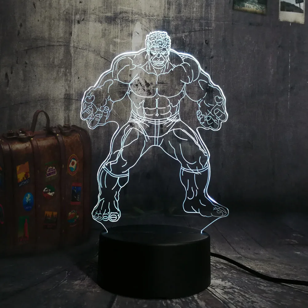 Халка по флеш-накопителей “Мстители” Прохладный Super Hero цветная(RGB) 3D светодиодный Ночной светильник Настольная лампа многоцветный RGB лампы Рождественский Декор для дома детские новинка подарок