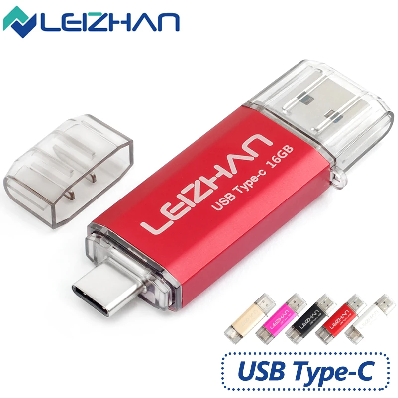 

LEIZHAN USB Flash Drive Type-C Pendrive 32GB Type A usb 3.0 memory stick 16GB Pen drive usb 64gb typec Computer U Disk