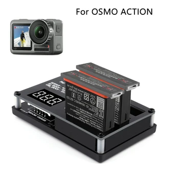 

3 in 1 Charging Hub for DJI OSMO Action Camera Charger Lithium 1300mAh Battery Charger Sport Camera DC USB Input Charger