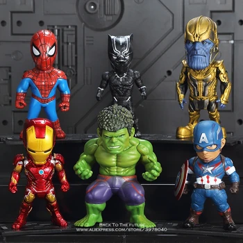 

Disney Marvel Avengers Captian America Thor Hulk Iron Man 6pcs/set Q Version Action Figure Anime Collection Figurine Toys model