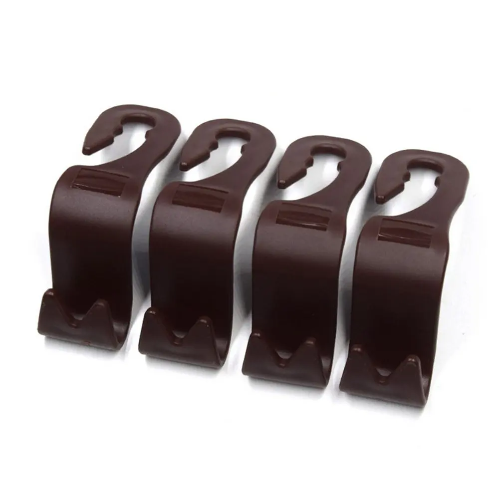 

4Pcs Car Creative Hidden Hook Storage Handbag Hanger Holder Headrest Car Seat Back Hooks Universal Accessories Fastener Clip