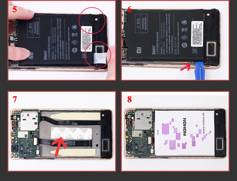 Nohon mobile Phone Battery For Xiaomi Redmi 3 3S 3X 4X BM47 redmi3 redmi3S Redmi3X RedMi4X Bateria Details (12)