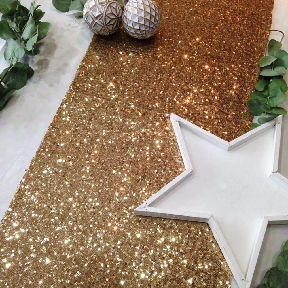 

Frigg Glitter Sequin Table Cloth Gold Wedding Birthday Party Tablecloth Sparkly Rectangular Tables Cover Champagne Table Runner