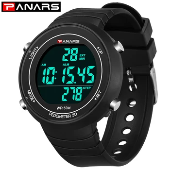

Digital Watches Men Fitness Sport Electronic 2019 PANARS Male Luxury LED Display Waterproof date Wristwatches Military clock