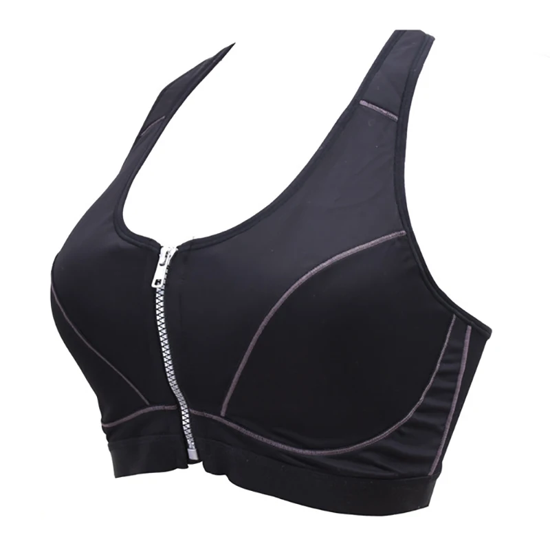 Women's Fitness Bra Zipper Front Buckle Underwear Fashion Bra Shockproof Bra Running Fitness Tank Ladies Underwear