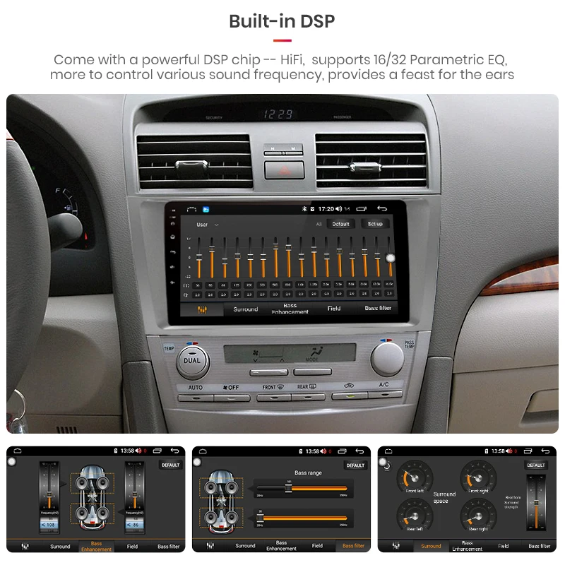 Perfect AWESAFE 2 Din 4+64GB Car Radio 9" HD Multimedia Player  GPS Touch Screen Auto audio Car Stereo For Toyota Camry 40 50 2007 2008 2