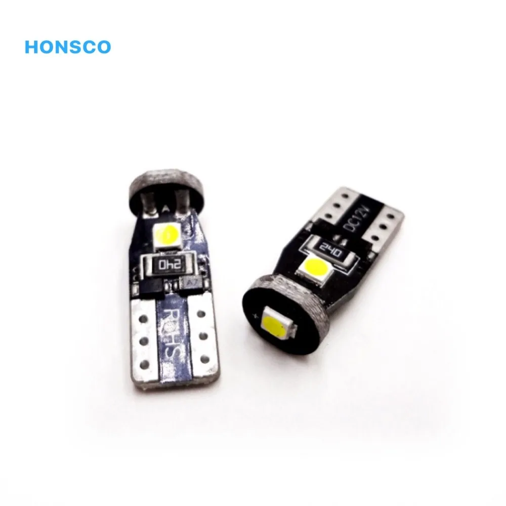 2 шт. T10 клиновидная лампочка 3 SMD 3030 LED W5W 2825 192 168 автомобильный габаритный фонарь