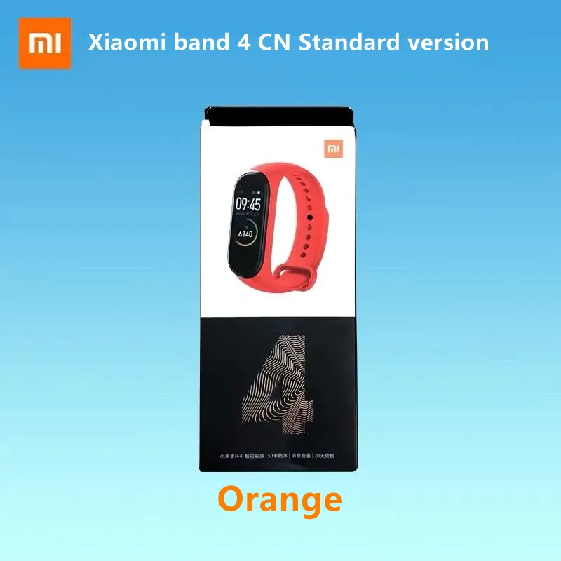 Xiaomi Mi band 4 smart heart rate фитнес-трекер 50 м водонепроницаемый 0,95 дюймовый цветной экран Bluetooth 5,0 - Цвет: CN version Orange