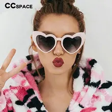 CCSPACE, женские солнцезащитные очки в форме сердца, розовые, красные, для женщин, брендовые, дизайнерские, модные, черные, женские, 45368