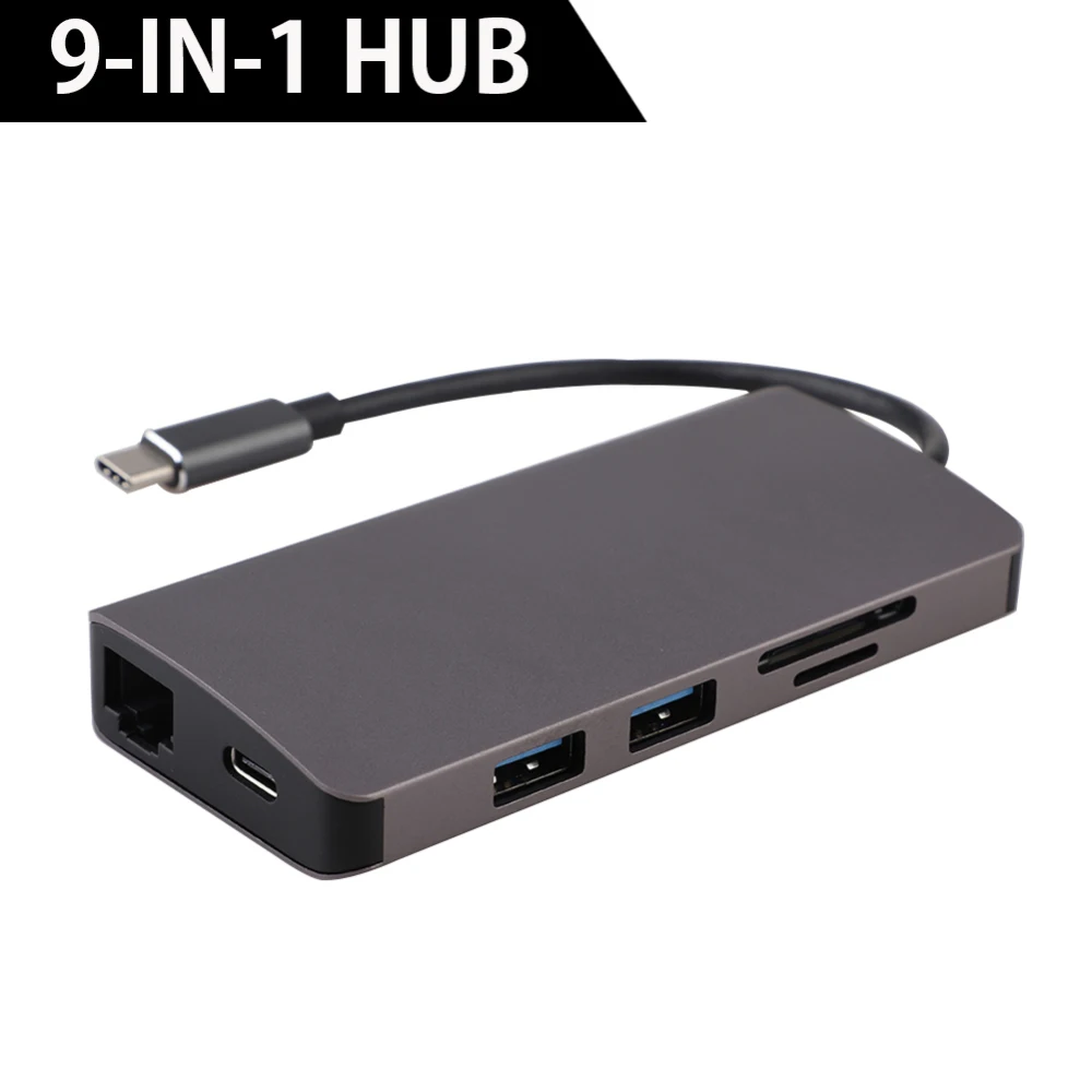 

USB C HUB to HDMI RJ45 VGA+AUDIO USB 3.0 SD/TF Card Reader PD charging for MacBook Pro Pc for Huawei P20 Samsung USB C HUB