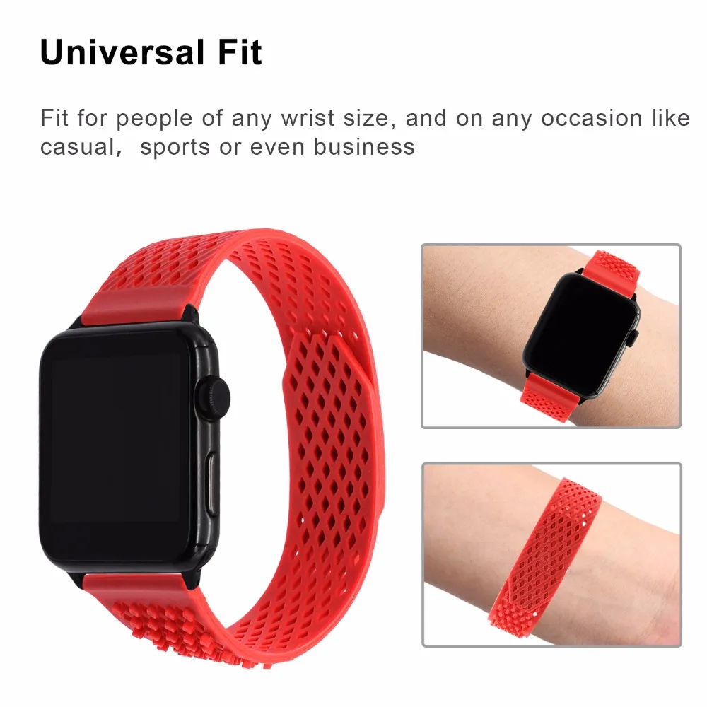 Силиконовый ремешок для часов + адаптеры iWatch Apple Watch Sport Edition 38 мм 42 на запястье