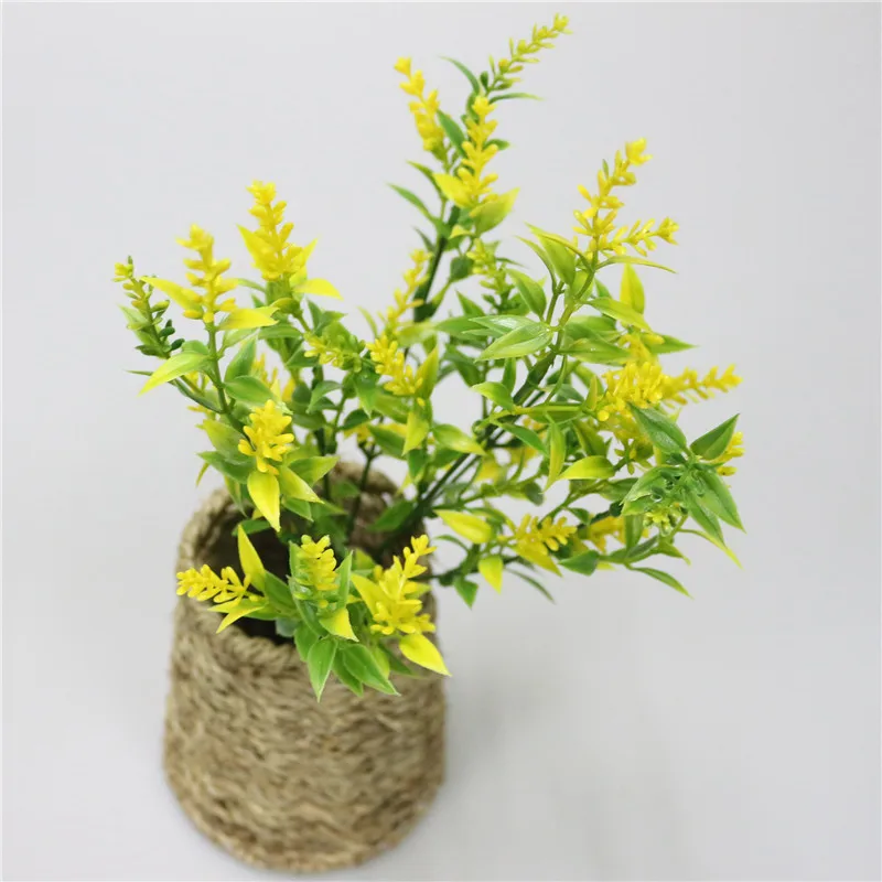 JAROWN Artificial Plants Fake Plastic Lavender 7 Branch Simulation Plastic Flower Bouquet For Wedding Home Party Decoration (15)