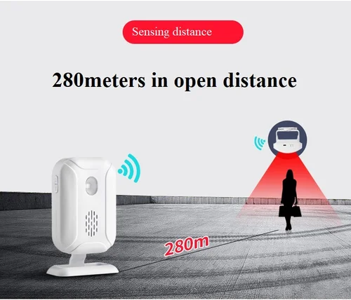 Darho 웰컴 모션 센서 보안 알람, 36 곡 초인종 차임, 무선 스마트 홈, 4 LED 야간 조명, 문 창문 상점 4