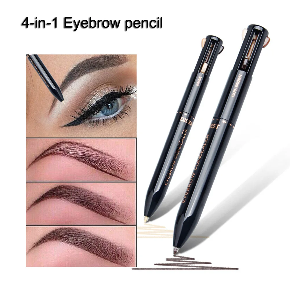 4 Colors Multi function Automatic Eyebrow Pen Eye Liner Pencil Women