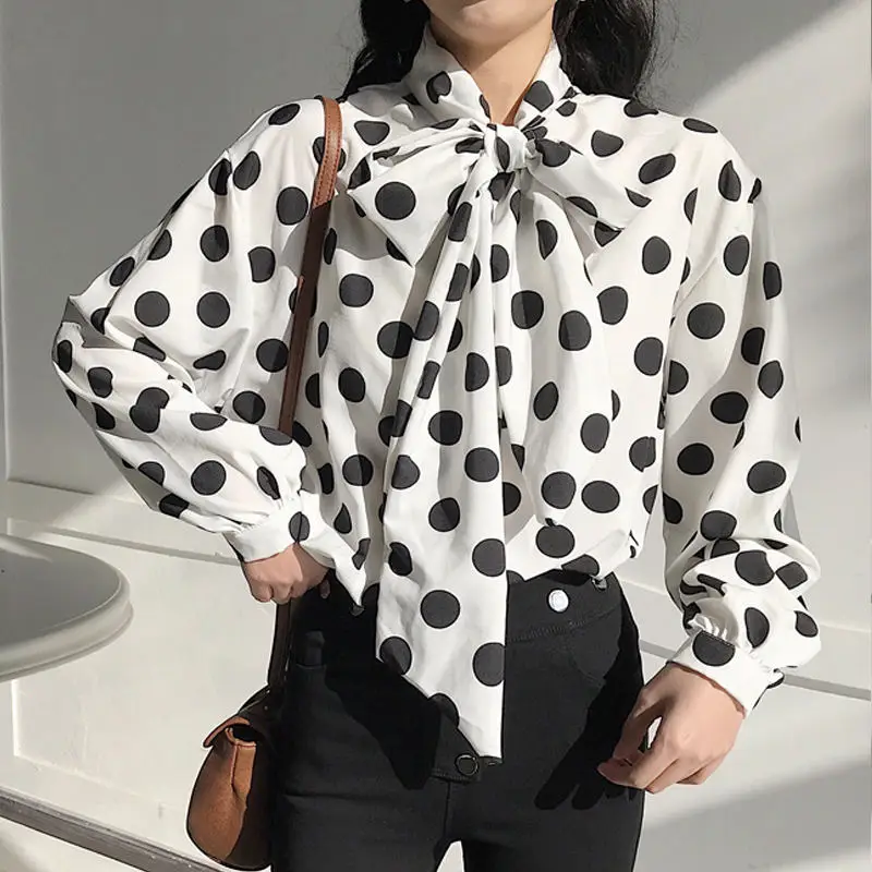 

4XL Chiffon Blouse Women Plus Size Black Ladies Tops And Blouse Casual Streetwear Long Sleeve Shirt Blouse Femme Clothes Q1304