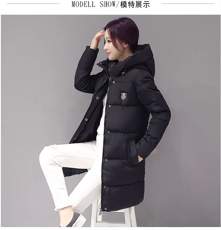 Модный пуховик, женские пальто с капюшоном, белые, розовые, плотные, теплые, зимние, длинные, женские куртки, пальто, Женское пальто, большие размеры