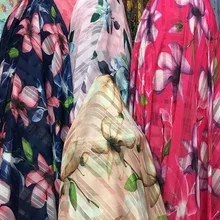 Шелковистая шифоновая ткань с принтом в полоску, мягкая дышащая ткань для платья, блузки