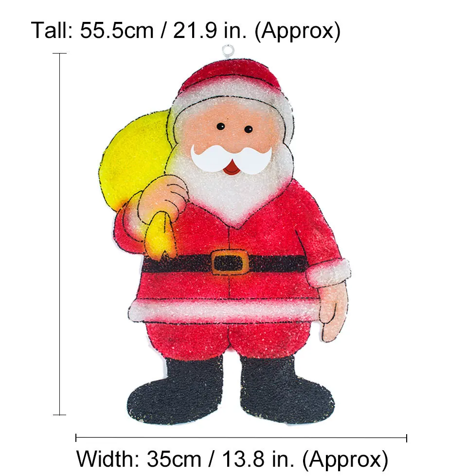 2D Рождественский eva Санта Клаус-21 дюймов. Высокий, 24 В navidad Вечерние огни наружное Рождественское украшение сказочные огни