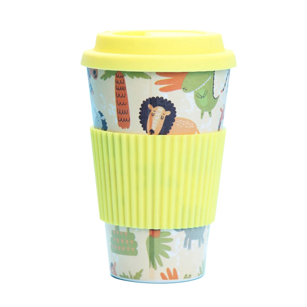 480 мл креативная кофейная чашка из бамбукового волокна, портативные чашки для воды для путешествий, кружки, бутылки, многоразовые стаканчики для напитков tazas с крышками - Цвет: 3