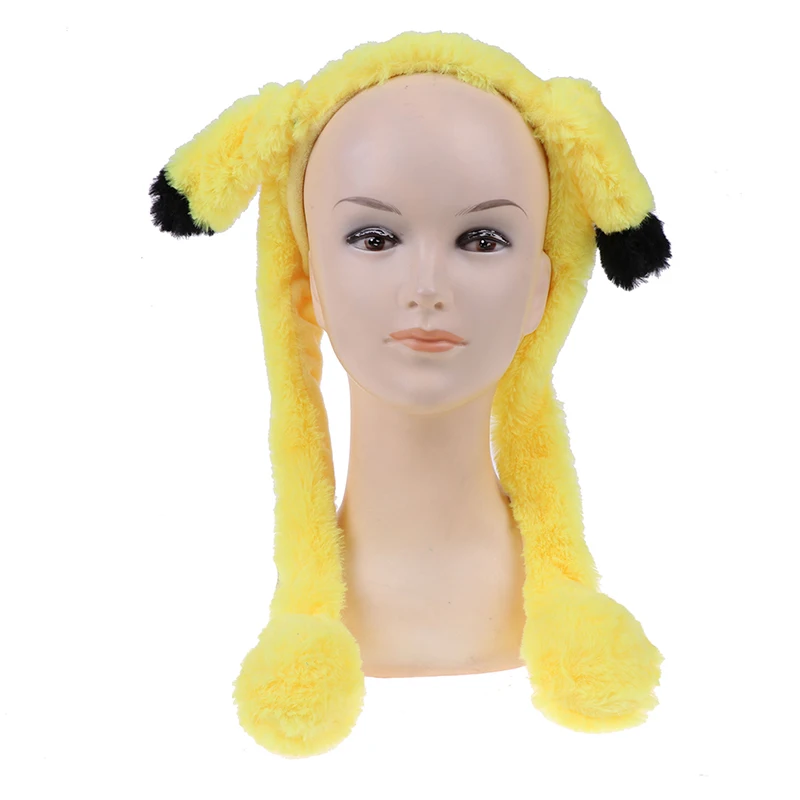Милая шапка с заячьими ушами, повязка на голову, может двигаться, милая шапка, плюшевый подарок, подвижная шляпа, танцевальная игрушка - Color: Yellow