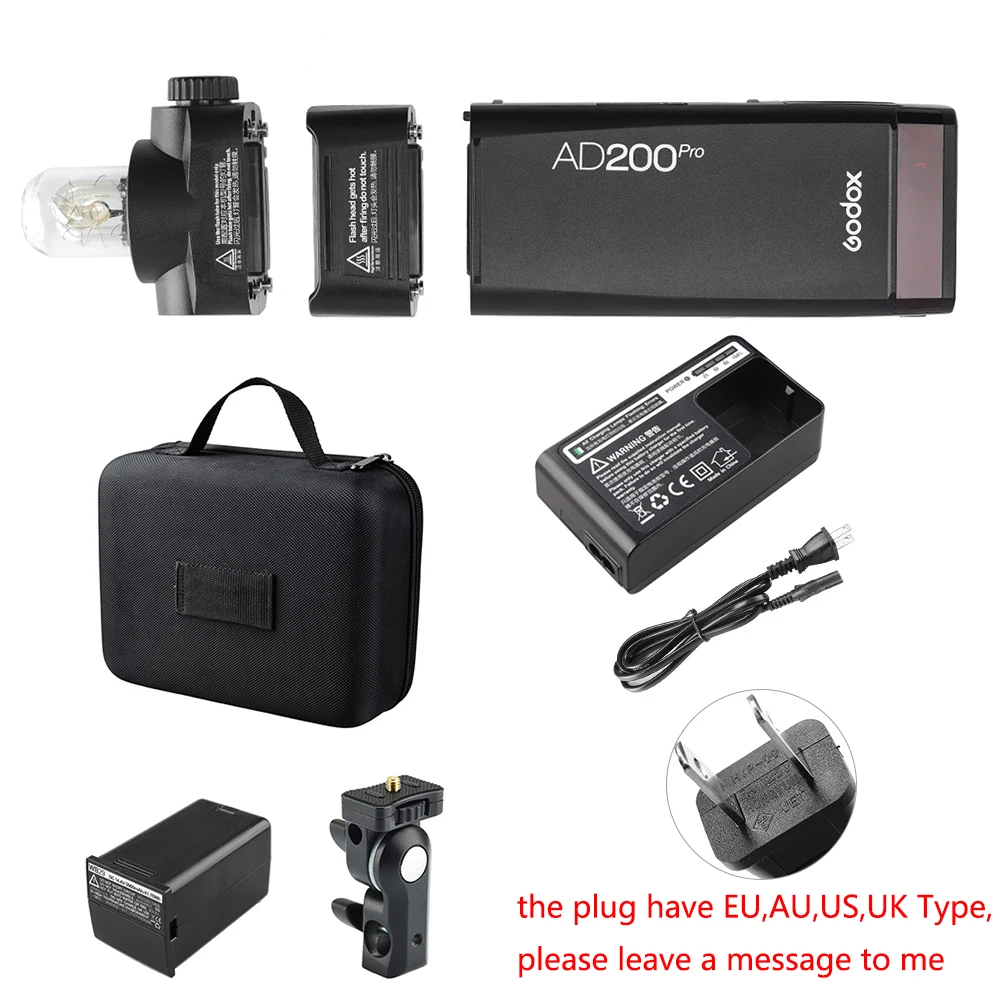 Godox AD200 Pro AD200Pro 200Ws 2 4 G Вспышка стробоскоп наружная вспышка для Sony Nikon Canon голая
