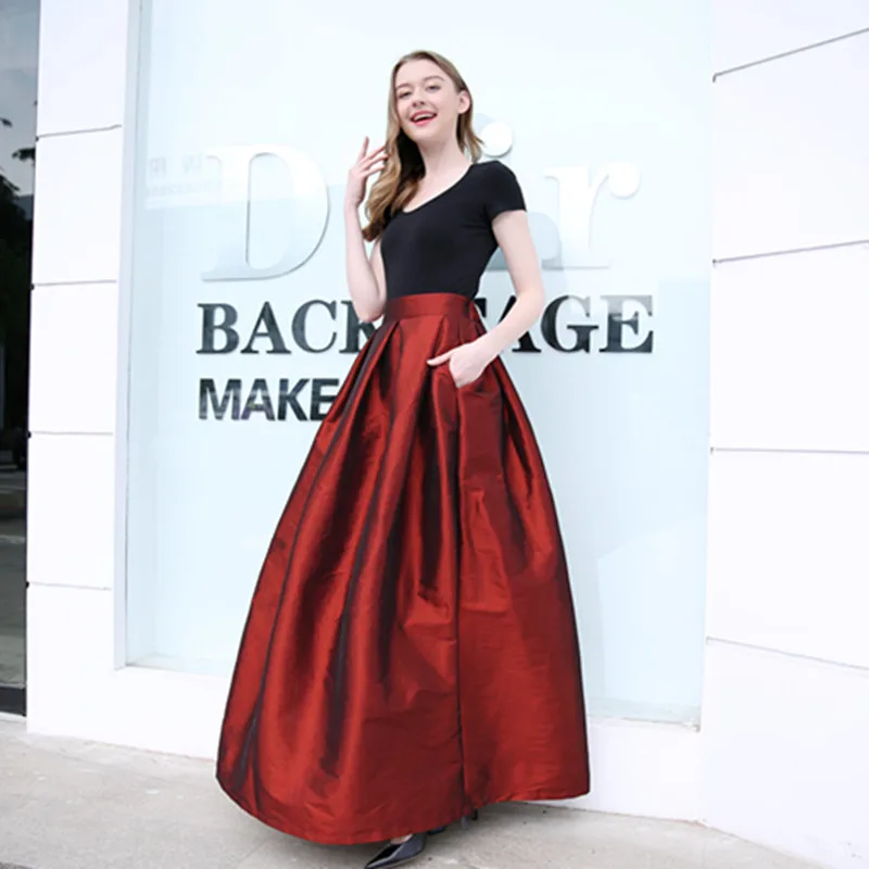 Распродажа,, топ, юбки из полиэстера, Женская пачка,, осень, большой маятник, однотонная длинная юбка