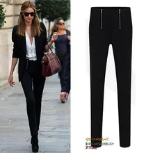 High Waist Double Zipper Slim Stretch Leggings Pants Feet Pencil Pants Casual Leggings Women Bottoming Long Pants Leggines TT565