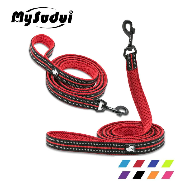 

MySudui Truelove 200cm Mesh Nylon Dog Leash Double Trickness Running Reflective safe Walking Training Pet Dog Lead leash Stock