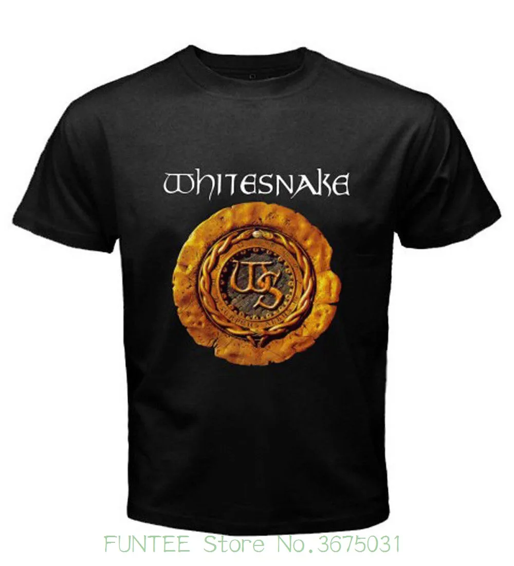 

T Shirts Man Clothing Free Shipping White Snake Whitesnake Metal Rock Band Logo Men's Black T-shirt Size S To 3xl coat tops