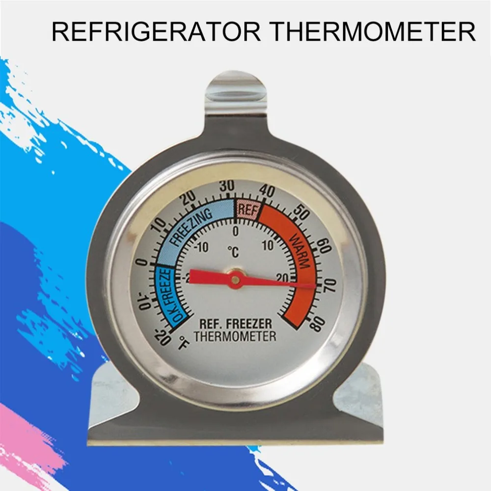 Dial Thermometer Refrigerator Thermometer Freezer Stainless Steel