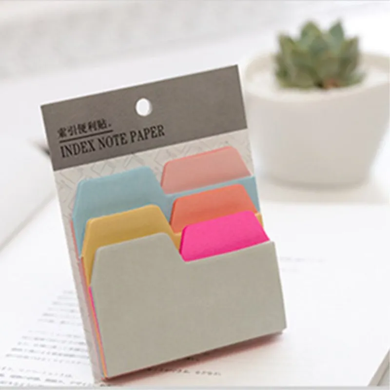 

1 Set 6 Colors 90 Sheets Writable Index Note Paper Sticky Notes Post It Memo Pad Stationery Office Accessory School Supplies