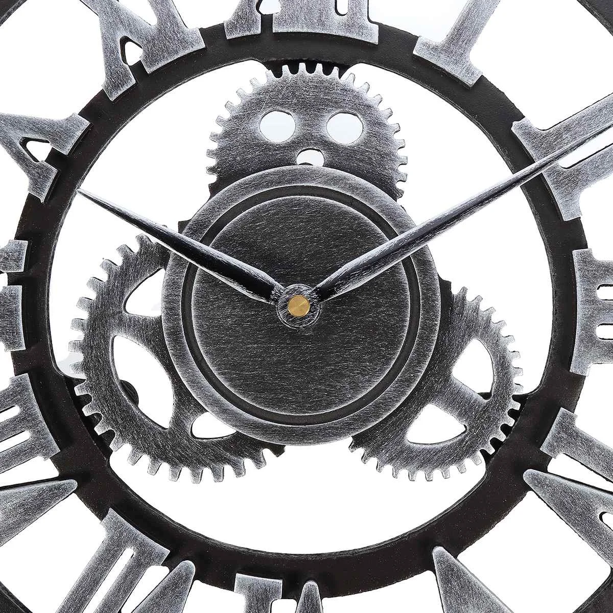 Круглый 3D Шестерни большие настенные часы 30/35/40 см Винтаж в стиле древнего Рима с цифрами бесшумный развертки курантах часы с таймером для домашнего украшения