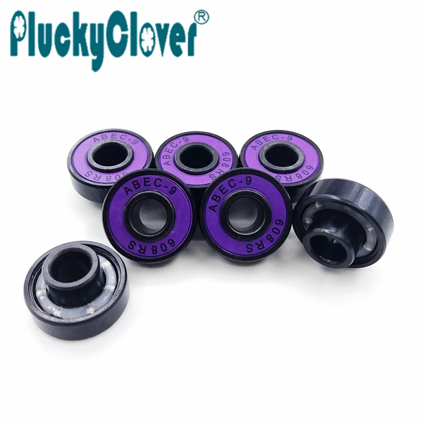 

8pc Extended inner race bearing 608 Skateboard Bearing with Integrated Spacer ABEC9 Hoverboard Waveboard Longboard wheel Bearing