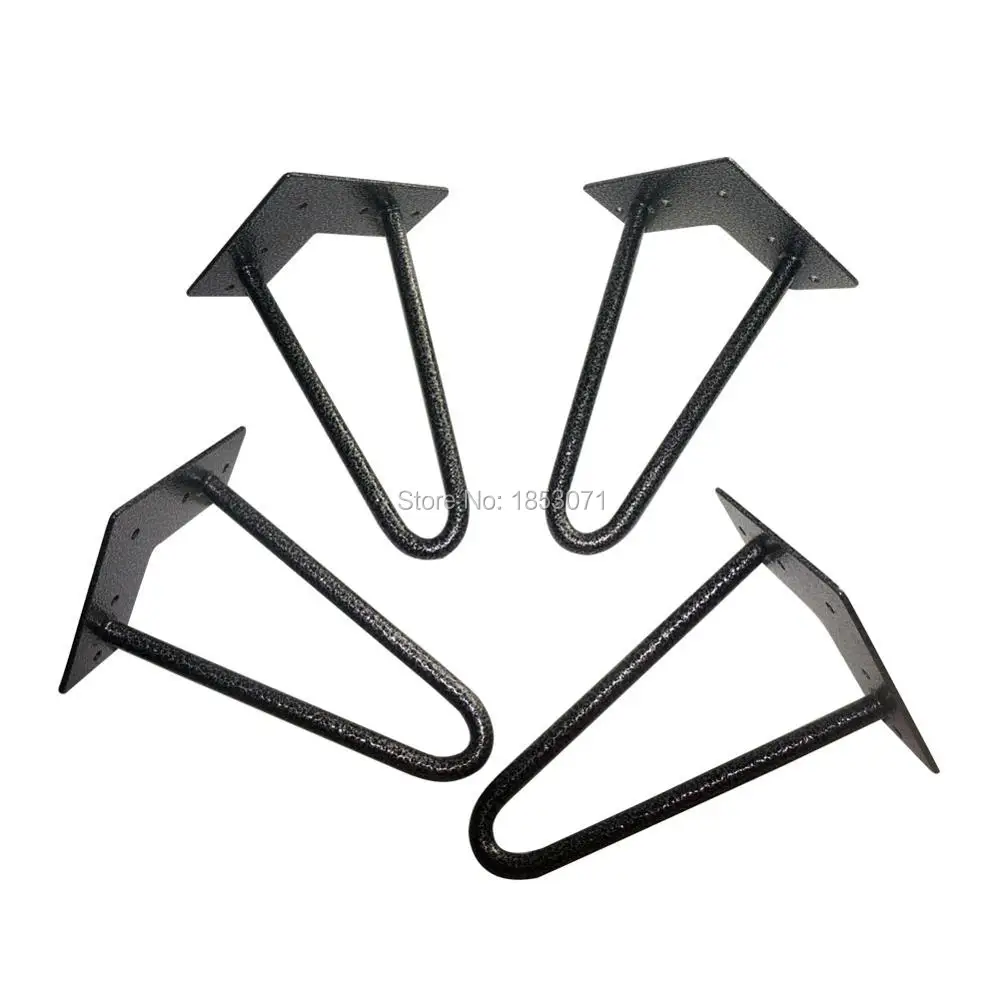 

Angled-8" DIY Fyrniture Leg for Wooden Bed and Cabinet,Black Silver,2 ROD 1/2" Solid Metal Bar Hairpin Table Legs,(4PCS/Set)