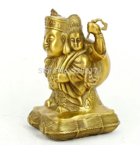 

67110236+++Copper three sides Daikokuten Fortuna copper hi God Luck Hop Morrison branch days making money big ornaments