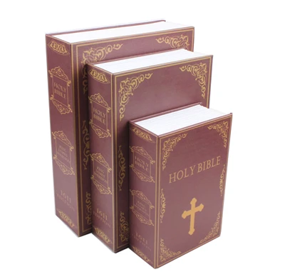 Книга в форме словаря Копилка Монеты ключи Сейф деньги секретный замок для книги-вверх вещи коробка для хранения - Цвет: Holly Bible
