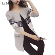 Новое поступление, Осенние вязанные свободные женские кардиганы с карманами, сшитые с длинным рукавом, простые женские кардиганы, свитера