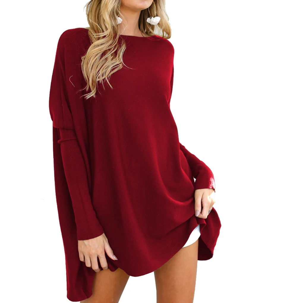 Temperament Women Pure Color Long Sleeve Round Neck Shirt Pullovers Casual Loose Top Basic Clothes |