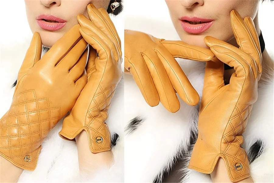 Для женщин Топ Мода Пояса из натуральной кожи Прихватки для мангала для зимы Термальность наручные овчины перчатки женские 2018 Новые