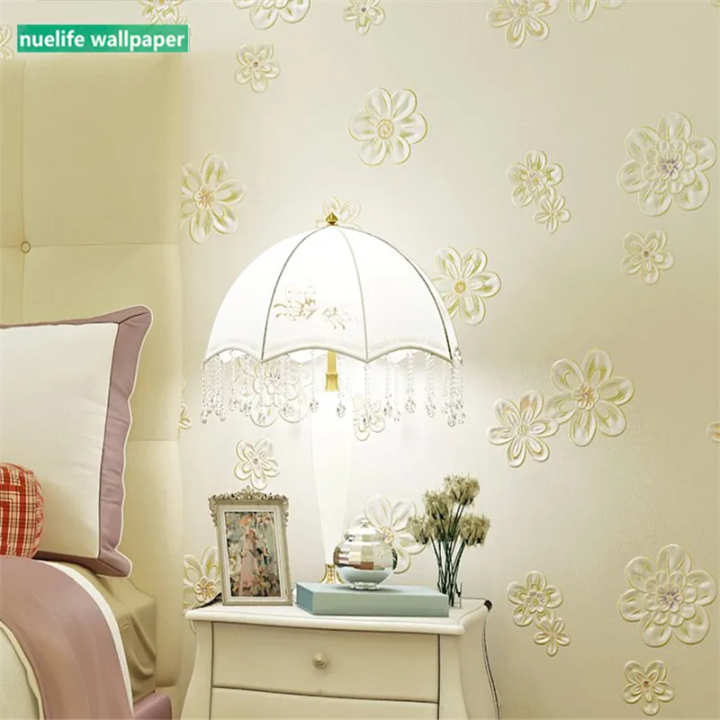 

Thicken 3D peach flower pattern wallpaper bedroom girl kids room living room wedding room TV background wall non-woven wallpaper