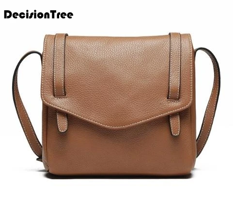 

New Fashion Retro Genuine Leather Ladies Handbag High Quality Luxury Designer Messenger Bag Simple Delicate Shoulder Bag Q066
