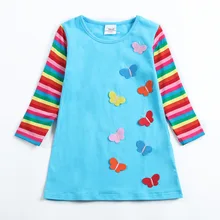 Платье с длинными рукавами для девочек; платье для малышей; сезон осень-весна; повседневное хлопковое платье с вышивкой для детей; детское платье; AL6463-2