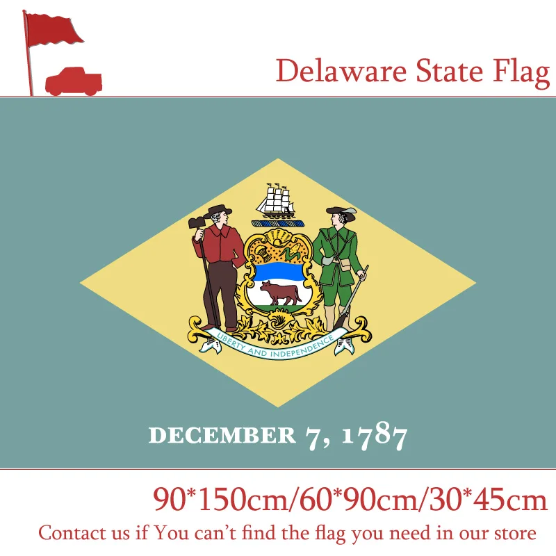 

40*60cm 60*90cm 90*150cm Flying Flag Delaware State Flag 3x5FT Hanging Flags Activity