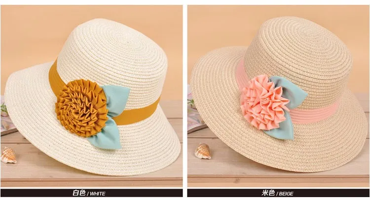 2016 корейский весна лето сладкий солнце цветы Для женщин соломенная шляпа женская пляжная Шапки складной девушки Рыбак Шапки шляпа от