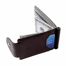 Тонкое ушко Мужской зажим для денег карты кошелек Бизнес кожаный мужской застежка сумки держатель для денег карточные чехлы