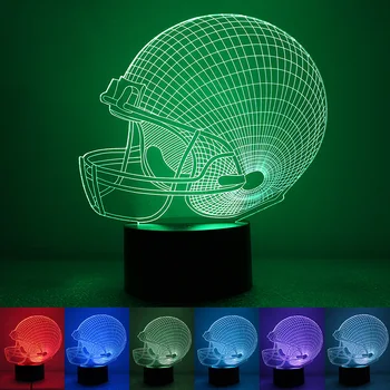 

Kingneonlux LED Night Lamp football cap 3D creative night light seven color modern simple USB power supply led green lighting