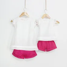 Mother Daughter Dresses Family Look Shirt + Casual Shorts Two Sets Matching Mother Daughter Clothes