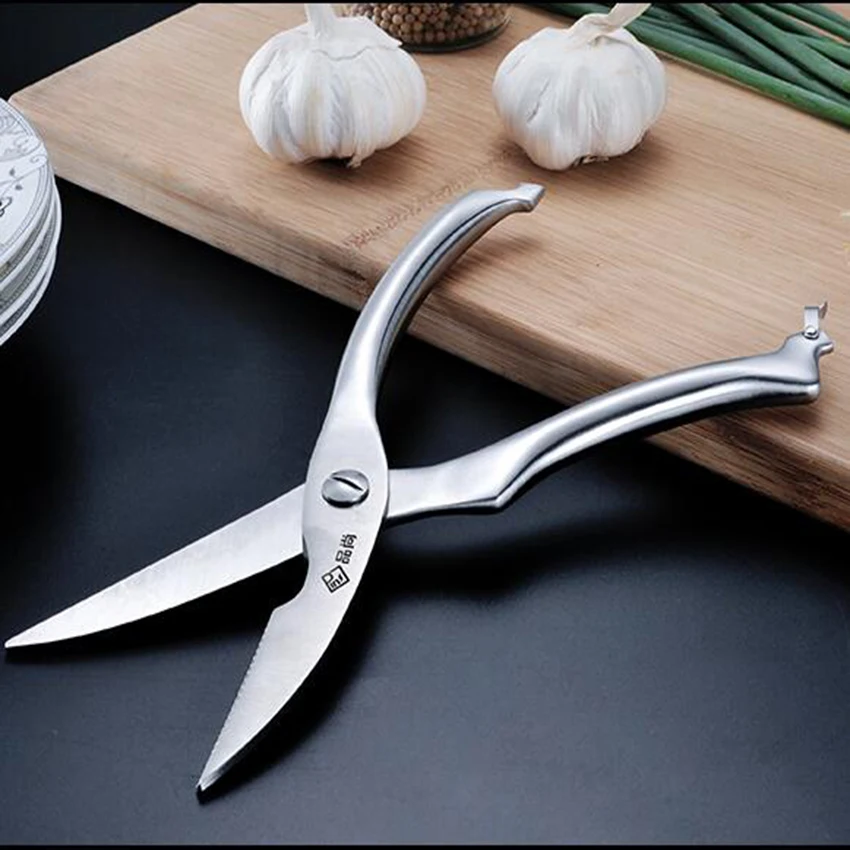 Heavy Duty Stainless Steel Poultry Shears For Bone, Chicken, Meat, Fish,  Seafood, Vegetables. Premium Spring Loaded Food Scissors. All metal Kitchen