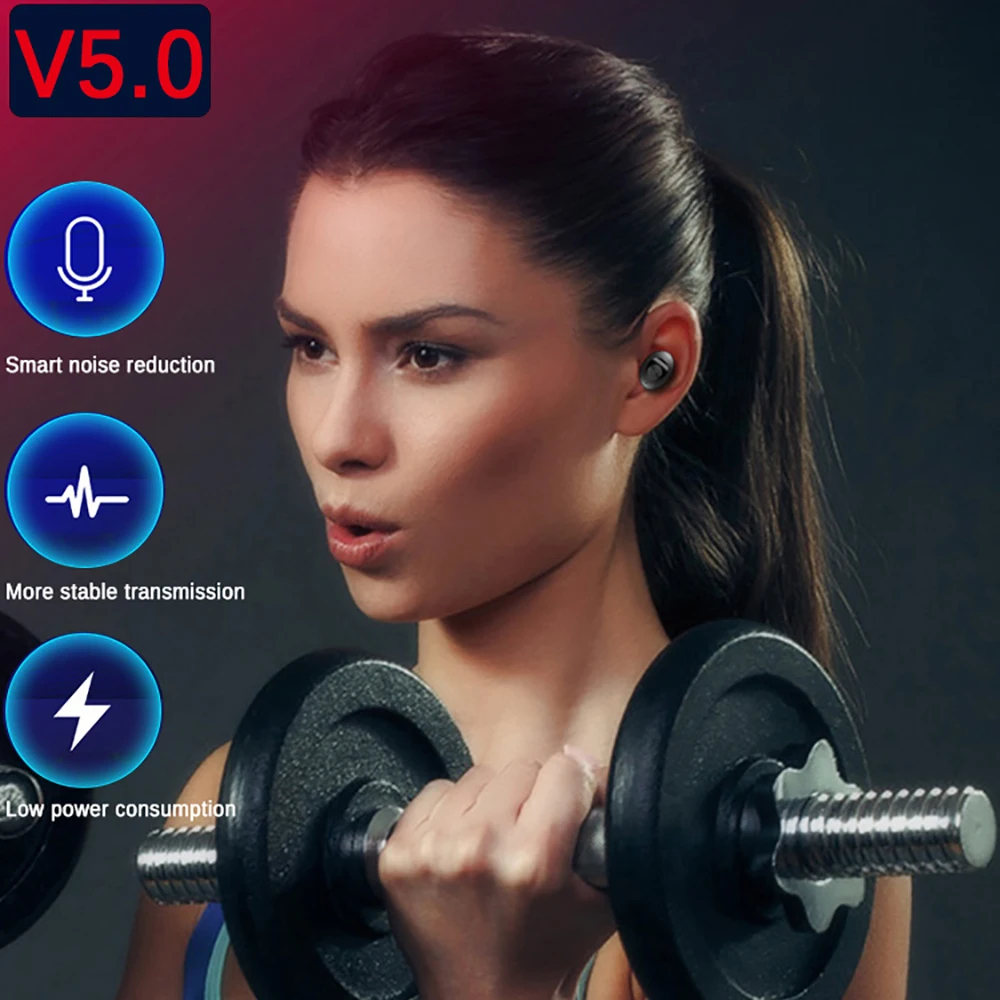 QCR TWS Bluetooth 5 0 спортивные настоящие беспроводные наушники вкладыши для зарядки HiFi